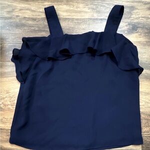Banana Republic Navy Camisole with Ruffle Straps